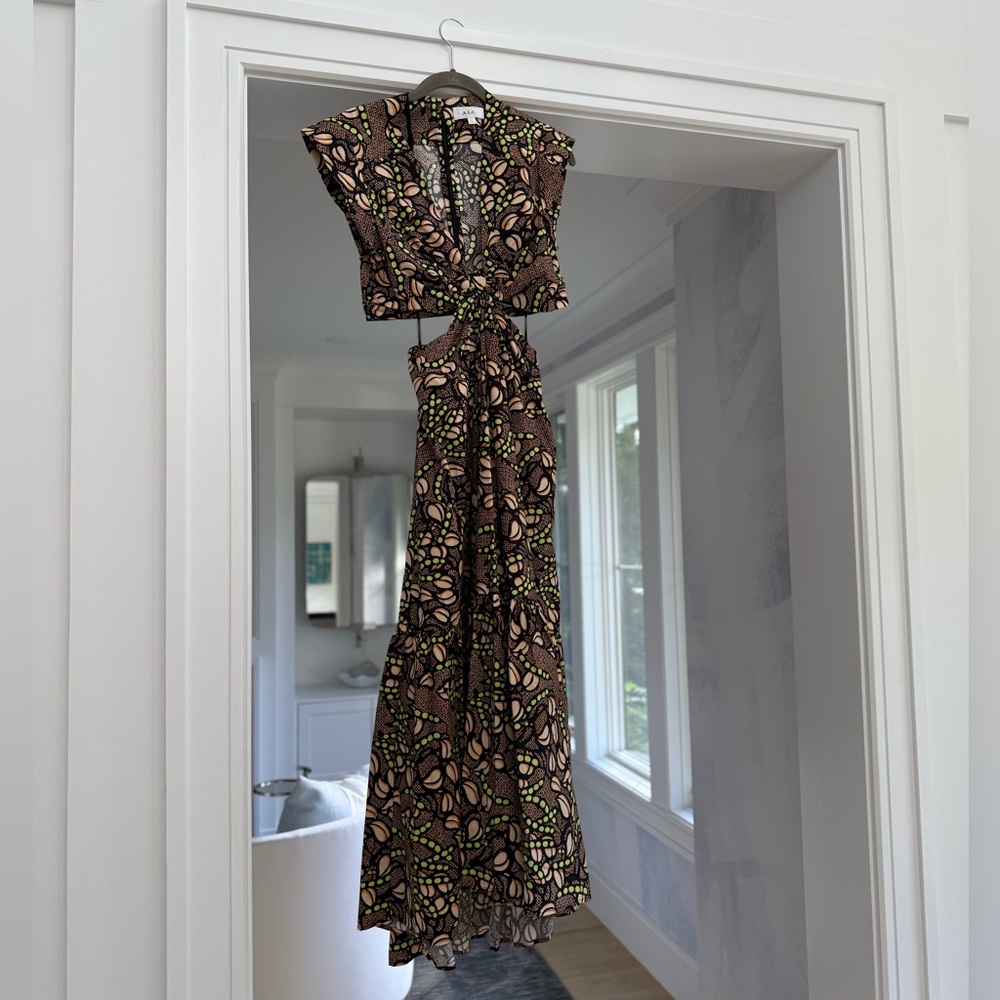 A.L.C. Alexandria Print Cutout Midi Dress